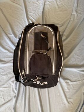 Wilson Black and Gray Men's Backpack with White Piping